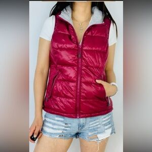 Tangerine puffy Vest - New Women’s Orange, Puffed Hoodie Vest. Size Small